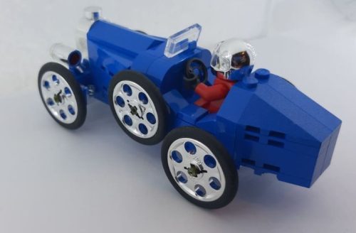 Lego Chrome Blue Bugatti Buildable Set with Chromed parts
