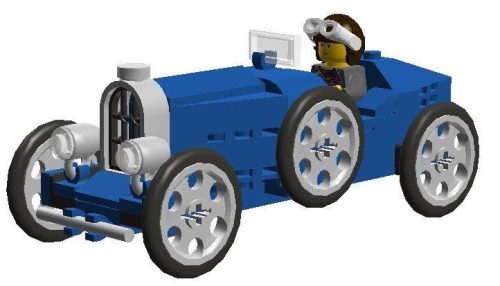 Lego Chrome Blue Bugatti Buildable Set with Chromed parts