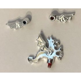   X46 and X47 and X48 in a pair Chrome Silver Minifigure, Plume Dragon Wing Left and Right and PLume Custom Chromed by BUBUL