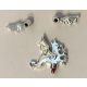 X46 and X47 and X48 in a pair Chrome Silver Minifigure, Plume Dragon Wing Left and Right and PLume Custom Chromed by BUBUL